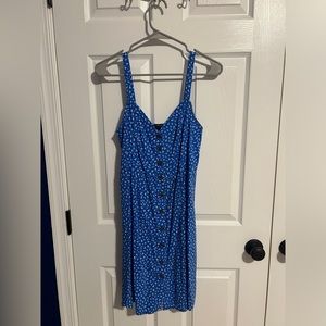 Dark blue floral print Banana Republic dress. Size small.
